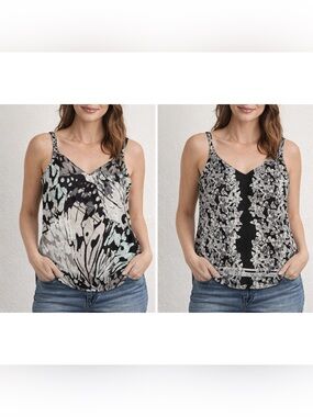 White House Black Market Reversible Butterfly Print Tank